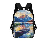 sinyumoney Mountain Lake Sunset Sac À Dos Scolaire Imprimé En 3D Pour Enfants, Sac À Dos Garçon/fille, Sac De Voyage Pour Enfants 17inch