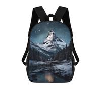 sinyumoney Mountain Peak Snow Night Sacs À Dos Scolaires Pour Enfants, Sac D'école Tendance, Sac D'école Imprimé En 3D Pour Garçons, Élèves Du Primaire Et Du Collège 17inch