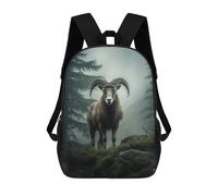 sinyumoney Mountain Ram Foggy Forest 17inch Sac À Dos Scolaire Imprimé En 3D Pour Enfants, Style Décontracté Et Tendance, Idéal Pour Les Voyages Et Les Études.