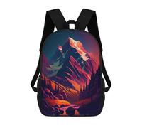 sinyumoney Mountain Reflections at Sunset Sacs À Dos Scolaires Pour Enfants, Sac D'école Imprimé En 3D Pour Garçons, Élèves Du Primaire Et Du Collège 17inch