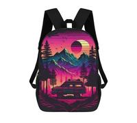 sinyumoney Mountain Sunset Adventure Sac À Dos Scolaire Imprimé En 3D Pour Enfants, Sac À Dos De Voyage, Sac Tendance Et Décontracté Pour Écoliers 17inch