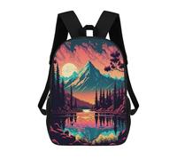 sinyumoney Mountain Sunset Reflections Sac À Dos Pour Garçons Et Adolescents, Sacs À Dos Pour Filles, Sacs À Dos Pour Tout-petits, Sacs À Livres Pour L'école Primaire Et Le Collège 17inch