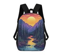 sinyumoney Mountain Sunset Reflections Sac À Dos Scolaire, Sac Pour Le Lycée, Sac À Dos Décontracté Pour Adolescents, Filles, Garçons, Femmes Et Hommes 17inch