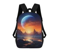 sinyumoney Mountains And Planets Sac À Dos Scolaire Pour Filles Et Garçons, Grand Sac À Dos Léger Pour Enfants Et Étudiants 17inch