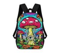 sinyumoney Mushroom Garden Sacs À Dos Tendance Imprimés En 3D 17inch Sac D'école Décontracté Pour Enfants, Garçons, Élèves Du Primaire Et Du Collège