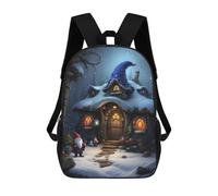 sinyumoney Mushroom House Fantasy 17inch Sac À Dos Scolaire Imprimé En 3D Pour Enfants, Style Décontracté Et Tendance, Idéal Pour Les Voyages Et Les Études.