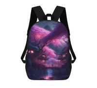 sinyumoney Mystic Japanese Village Sac À Dos Avec Poche, Sacs À Dos Imprimés En 3D, Sacs De Voyage, Sacs À Livres, Sacs D'école Pour Enfants 17inch