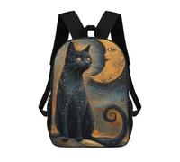 sinyumoney Mystical Black Cat Art Sac À Dos Scolaire Imprimé En 3D Pour Garçons Et Filles, Sac À Dos Pour Ordinateur Portable Pour Enfants/étudiants/adultes 17inch