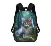 sinyumoney Mystical Forest Cat Sac À Dos Scolaire Pour Adolescents, Imprimé En 3D, Ajustable, À Poches Tendance, Pour Enfants, Garçons, Filles, Étudiants Et Adolescents 17inch