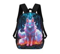 sinyumoney Mystical Fox in Forest Sac À Dos Imprimé En 3D, Sac D'école Décontracté Et Tendance Pour Enfants, Sac D'école Pour Garçons, Collégiens 17inch
