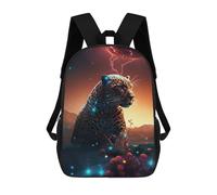 sinyumoney Mystical Leopard in Fantasy Landscape Sac À Dos Scolaire Pour Enfants Imprimé En 3D, Idéal Pour Les Voyages Et Les Lectures, Pour Les Garçons Et Les Élèves Du Primaire 17inch