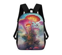 sinyumoney Mystical Mushroom City Sac À Dos Enfant, Cartable, Sacs À Dos Scolaires Imprimés En 3D Pour Élèves Du Primaire Et Du Collège, Cadeau D'anniversaire Pour Adolescents 17inch