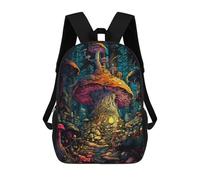 sinyumoney Mystical Mushroom Forest-4 Sac À Dos Enfant, Sac D'école, Sac À Dos Imprimé 3D Avec Motif De Dessin Animé, Grande Capacité, Pour Garçons Et Filles 17inch