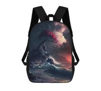 sinyumoney Mystical Ocean Wave Sacs À Dos Pour Enfants, Cartables, Sacs À Dos Scolaires Imprimés En 3D, Sacs À Dos De Voyage Tendance Pour Enfants (primaire, Collège) 17inch