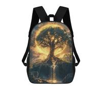 sinyumoney Mystical Tree with Golden Aura Sac À Dos Imprimé En 3D, Sac D'école Décontracté Et Tendance Pour Enfants, Sac D'école Pour Garçons, Collégiens 17inch