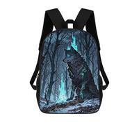 sinyumoney Mystical Wolf in Winter Forest Sacs À Dos Pour Enfants, Cartables, Sacs À Dos Scolaires Imprimés En 3D, Sacs À Dos De Voyage Tendance Pour Enfants (primaire, Collège) 17inch