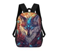 sinyumoney Mystical Wolf with Feather Sacs À Dos Pour Enfants, Sac D'école Imprimé En 3D, Cartable Pour Enfants, Sac De Voyage, Sac À Dos Garçon Fille, Sac D'école Pour Enfants 17inch