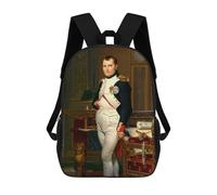 sinyumoney Napoleon in His Study Sac À Dos Imprimé En 3D, Sac D'école Décontracté Et Tendance Pour Enfants, Sac D'école Pour Garçons, Collégiens 17inch