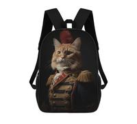 sinyumoney Napoleon Orange Tabby Cat Sac À Dos Scolaire Imprimé En 3D Pour Garçons Et Filles, Sac À Dos Pour Enfants, Sac De Voyage 17inch