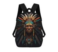 sinyumoney Native American Headdress Artwork -1 Sac À Dos Imprimé En 3D, Sac D'école Décontracté Et Tendance Pour Enfants, Sac D'école Pour Garçons, Collégiens 17inch