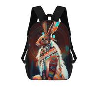 sinyumoney Native American Rabbit Spirit Sac À Dos Scolaire Imprimé En 3D, Sac À Dos Décontracté Pour Enfants, Sac D'école Imprimé En 3D Pour Garçons, Primaire Et Collège 17inch