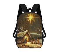 sinyumoney Nativity Scene with Star Sac À Dos Enfant Tendance Et Amusant, Sac À Dos Pour Garçons Et Adolescents, Sac D'école Imprimé En 3D Pour Garçons 17inch