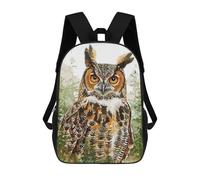 sinyumoney Natural Owl Paint Sac À Dos Imprimé En 3D Pour Enfants, Sac D'école Grande Capacité, Sac De Voyage, Sac À Livres, Sac À Dos Scolaire Pour Enfants 17inch