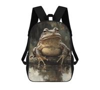 sinyumoney Nature's Camouflage Frog in Shadows Sac À Dos Scolaire Imperméable - Idéal Pour Les Voyages, Le Travail Et Le Quotidien 17inch