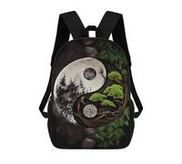 sinyumoney Natures Yin And Yang Sac À Dos Scolaire Imprimé En 3D, Sac À Dos Décontracté Pour Enfants, Sac D'école Imprimé En 3D Pour Garçons, Primaire Et Collège 17inch