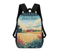 sinyumoney Nebraska Farm Landscape Sac À Dos Scolaire Enfant Tendance Et Décontracté, Sac À Dos Imprimé En 3D Pour Garçon, Grand Sac À Dos 17inch