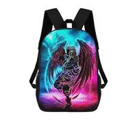 sinyumoney Neon Angel Wings Artwork Sac À Dos Scolaire Pour Enfants 17 Pouces, Sac À Dos Décontracté Pour Les Voyages, Grand Sac À Dos De Jour Pour Garçons Et Filles 17inch