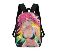 sinyumoney Neon Anime Girl in Bikini Sac À Dos Pour Garçons Et Adolescents, Sacs À Dos Pour Filles, Sacs À Dos Pour Tout-petits, Sacs À Livres Pour L'école Primaire Et Le Collège 17inch