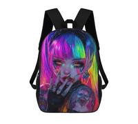 sinyumoney Neon Anime Girl Sacs À Dos Tendance Imprimés En 3D 17inch Sac D'école Décontracté Pour Enfants, Garçons, Élèves Du Primaire Et Du Collège