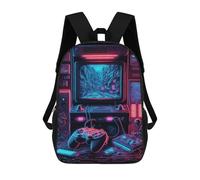 sinyumoney Neon Arcade Adventure Sac À Dos Imprimé 3D Pour Enfants, Sac À Dos Léger Pour Écoliers Et Écoliers, Sac À Goûter Pour La Crèche 17inch