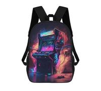sinyumoney Neon Arcade Machine Fantasy Sac À Dos Enfant Fille 3D, Sac D'école, Sac À Dos Pour Tout-petits, Sac À Dos Décontracté, Sac À Livres Tendance 17inch
