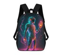 sinyumoney Neon Astronaut Cosmic Energy Sac À Dos Scolaire Pour Enfants, Imprimé En 3D, Tendance Et Décontracté, Pour Garçons, Élèves Du Primaire Et Du Collège 17inch