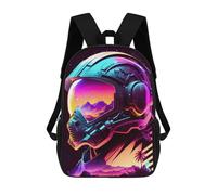 sinyumoney Neon Astronaut Helmet Artwork Sac À Dos Imprimé Pour Enfants, Sac D'école, Sac De Voyage Pour Adultes Et Enfants 17inch