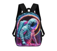 sinyumoney Neon Astronaut in Space -2 Sacs À Dos, Sac À Dos Enfant, Sac D'école, Sac À Dos De Voyage Imprimé En 3D, Accessoire De Mode, Sac À Dos Imperméable Pour Enfants 17inch