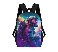 sinyumoney Neon Astronaut in Space -7 Sac À Dos Scolaire Imprimé En 3D Pour Enfants, Sac À Dos De Voyage, Sac Tendance Et Décontracté Pour Écoliers 17inch