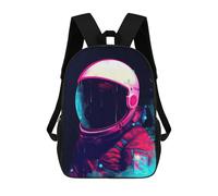 sinyumoney Neon Astronaut in Space -8 Sac À Dos Scolaire Pour Enfants Imprimé En 3D, Idéal Pour Les Voyages Et Les Lectures, Pour Les Garçons Et Les Élèves Du Primaire 17inch