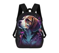 sinyumoney Neon Beagle Portrait Sac À Dos Scolaire Enfant Tendance Et Décontracté, Sac À Dos Imprimé En 3D Pour Garçon, Grand Sac À Dos 17inch