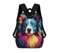 sinyumoney Neon Border Collie Sac À Dos Pour Enfants, Impression 3D, Sac D'école Pour Garçons Et Filles, Sac À Dos Tendance Et Décontracté Pour Écoliers 17inch