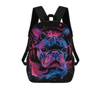 sinyumoney Neon Bulldog Headphones Art Print -1 Sac À Dos Imprimé En 3D, Sac D'école Décontracté Et Tendance Pour Enfants, Sac D'école Pour Garçons, Collégiens 17inch