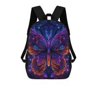 sinyumoney Neon Butterfly Artwork Sac À Dos Scolaire Pour Enfants, Grand Sac À Dos 3D, Cadeau Pour Enfants 17inch