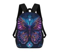 sinyumoney Neon Butterfly Dreamscape Sac À Dos Scolaire Pour Enfants, Imprimé En 3D, Tendance Et Décontracté, Pour Garçons, Élèves Du Primaire Et Du Collège 17inch