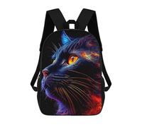 sinyumoney Neon Cat Portrait -1 Sacs À Dos Scolaires Pour Garçons Et Filles, Sacs À Dos Décontractés Pour Le Sport, Sacs À Dos De Grande Capacité Pour L'école Primaire 17inch