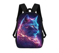 sinyumoney Neon Cat Portrait-11 Sac À Dos En Peluche À Motif Dessin Animé, Sac À Dos 3D Pour Enfants, Idée Cadeau D'anniversaire Pour Garçons Et Filles 17inch