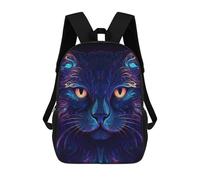 sinyumoney Neon Cat Portrait -3 Sacs À Dos Scolaires Pour Garçons Et Filles, Sacs À Dos Décontractés Pour Le Sport, Sacs À Dos De Grande Capacité Pour L'école Primaire 17inch