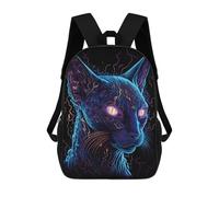 sinyumoney Neon Cat Portrait Artwork Sac À Dos Scolaire Enfant Tendance Et Décontracté, Sac À Dos Imprimé En 3D Pour Garçon, Grand Sac À Dos 17inch