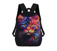 sinyumoney Neon Cat Sacs À Dos Imprimés En 3D 17inch Sac À Dos Scolaire Pour Enfants, Sac À Dos Décontracté Pour La Journée, Sac De Voyage Décontracté Pour Les Élèves Du Collège